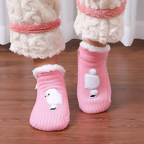 Image of ZYZX Cute Dog Slipper Socks for Women with Grips,Fuzzy Socks Indoor