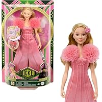Wicked Singing Glinda Fashion Doll & Accessories, Posable with Movie-Inspired Look & Removable Outfit, Sings \u201CPopular\u201D, JLG49