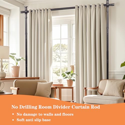 image for Anndason Room Divider, Room Divider Curtain Rod 4-10ft (H) 28-70inch(W