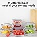 HOMBERKING 24pc Glass Food Storage Containers with Lids, Glass Meal Prep Containers, Airtight Bento Boxes, BPA Free & Leak Proof, Pantry Kitchen Storage(12 lids & 12 Containers) - Gray