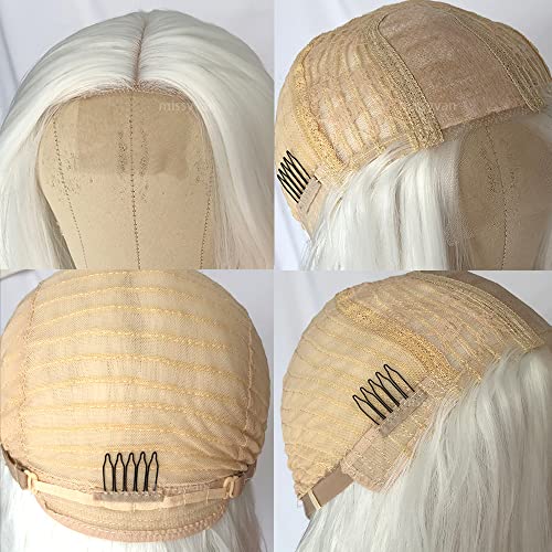 Missyvan Long Loose Wave Hair White Color Wigs Glueless Heat Resistant Fiber Hair Synthetic Wigs For Fashion Women Natural Hair Line #TOP2