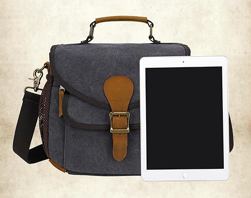 Miniatura 8 de peacechaos Bolsa cruzada para cámara, bolso bandolera para cámara, estilo vintage, DSLRSLR, sin espejo, para fotografía con CanonNikonSony (negro)