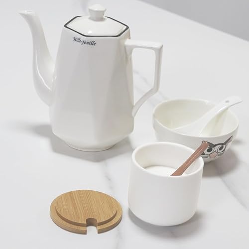 Miniatura 6 de Bealuffe Recipiente de sal con tapa de cuchara, recipiente de cerámica para caja de sal para sal y azúcar para encimera