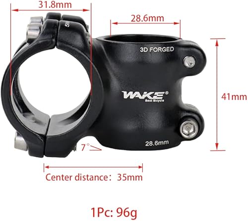 Miniatura 3 de CYSKY Bike Stem 31.8 35mm/45mm/60mm/70mm 7 Degree MTB Stem 25.4 Mountain Bike Stem Short Handlebar Stem Riser Extender for Road Bike, MTB, BMX