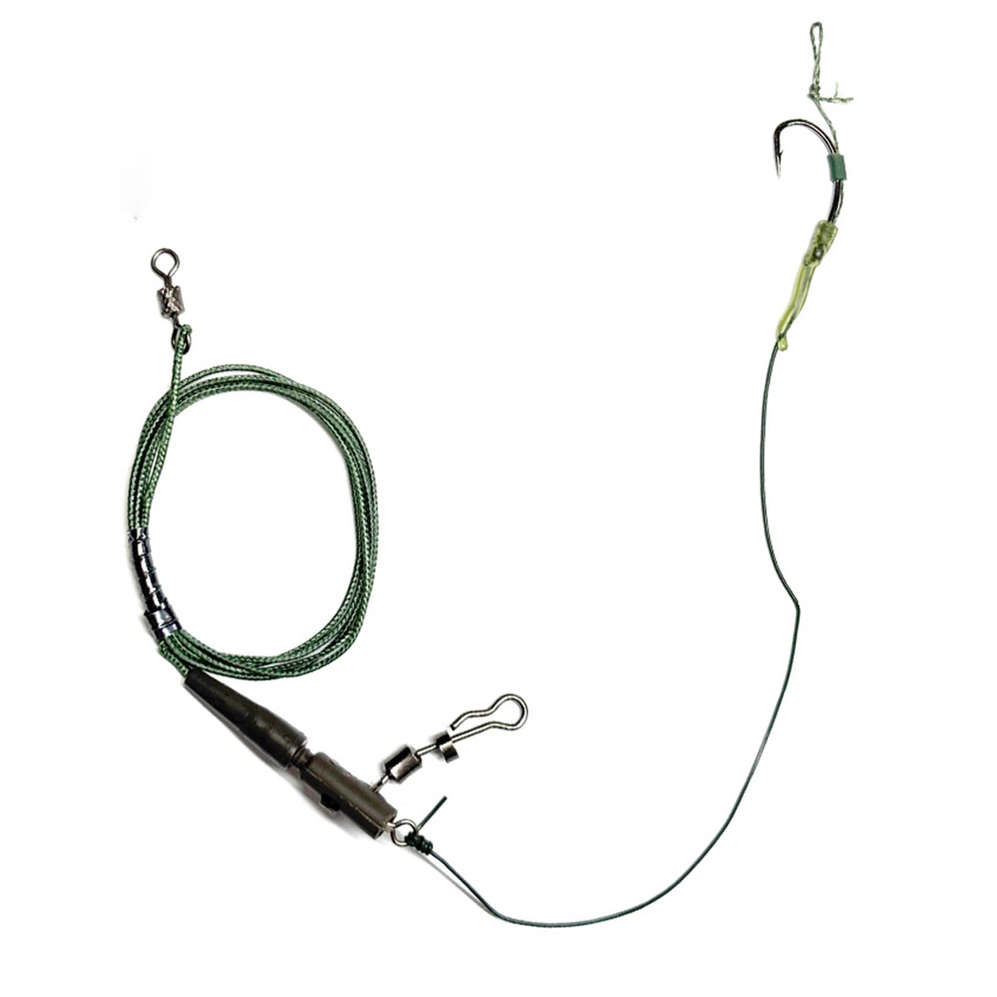 SEABABOO Carp Fishing Hook Hair Rigs, Handmade Fishing Rigs Drop Shot Rig, 6# Curved Carp Hook Barb with Fishing Lead Weight, Carp Accessories Fishing Accessories, 1 Piece