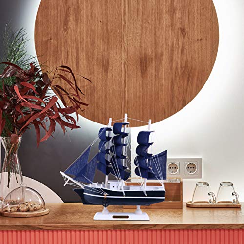 1Pc Coastal Table Decoration Miniature Sailing Boat Model Wooden Ship Models Handmade Vintage Nautical Sail Ship For Tabletop Home Decor- Large Boat Statue A Sailing Ship Sculpture #TOP2