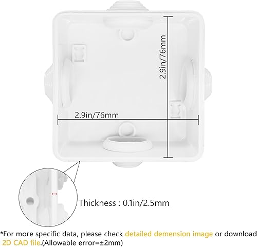 Miniatura 147 de LeMotech Caja de conexiones, plástico ABS IP55 resistente al agua y al polvo, caja eléctrica universal, caja de proyectos para exteriores e