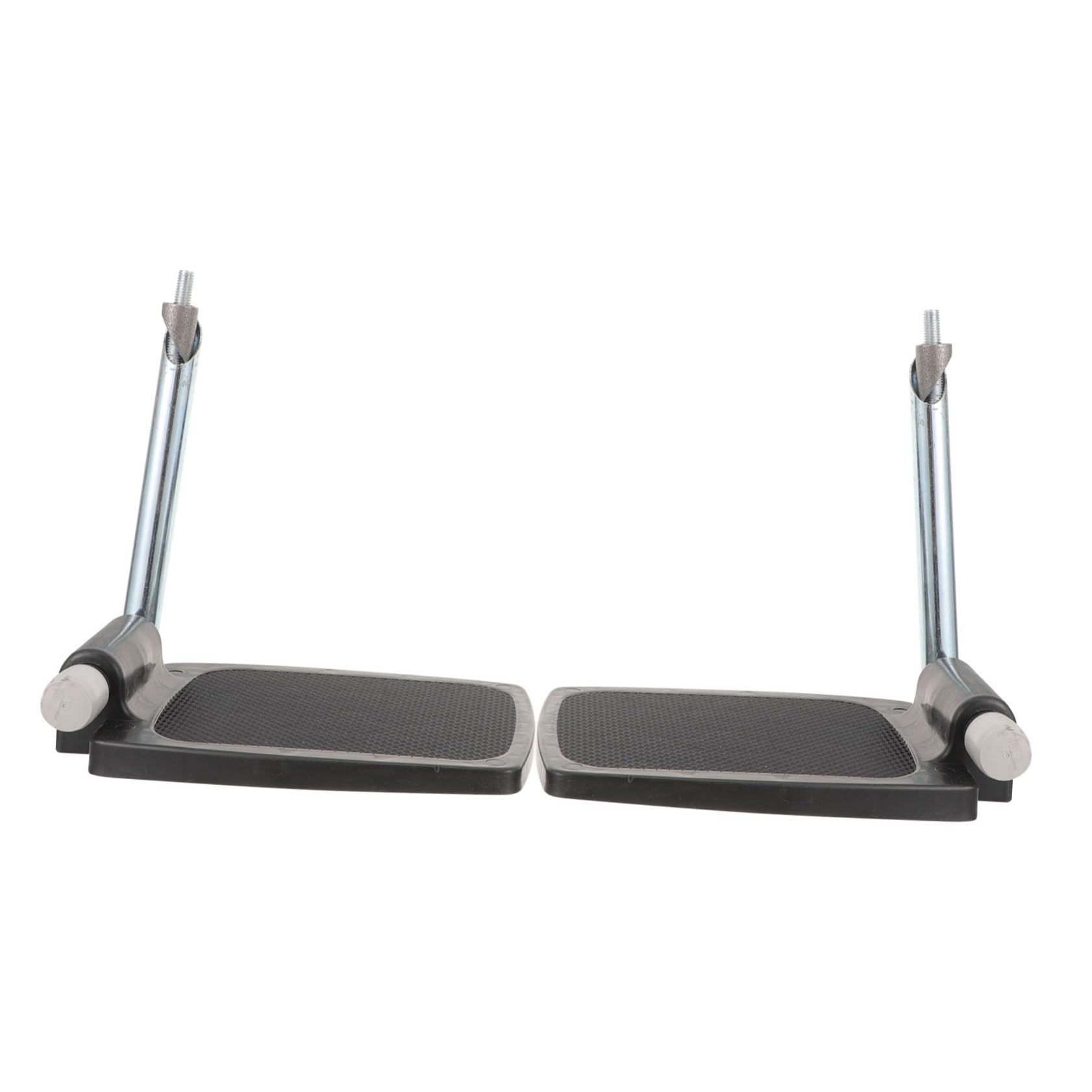 CALLARON Reposapiés para Silla de Ruedas 1 Par, Pedales Elevadores con Poste, Plástico Negro, Protección Antideslizante, Adaptación