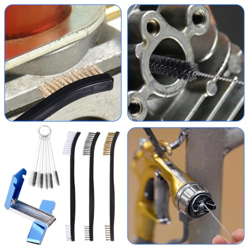 Image of BOXOB Carburetor Cleaning Kit, Torch Tip Cleaner Tool Airbrush Cleaner Brush for Motorcycle ATV Welding, Lawn Mower, Small Engine Jet Drill Bits, Spray Gun, Throttle Body, Gumout Carb and Choke