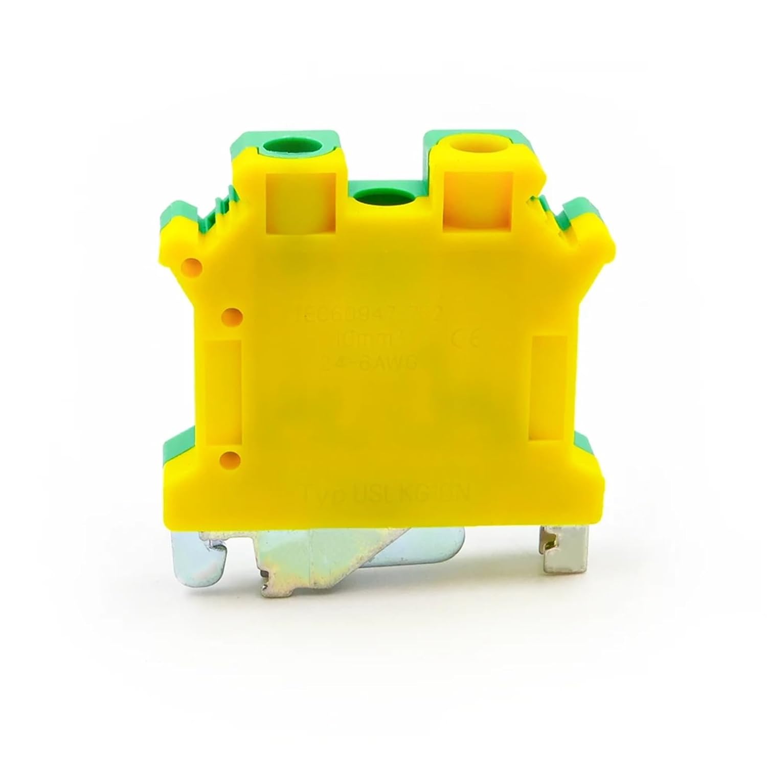 10Pcs USLKG 10 Grounding DIN Rail Terminal Block Screw Connection 76A 500V High Voltage Conductor