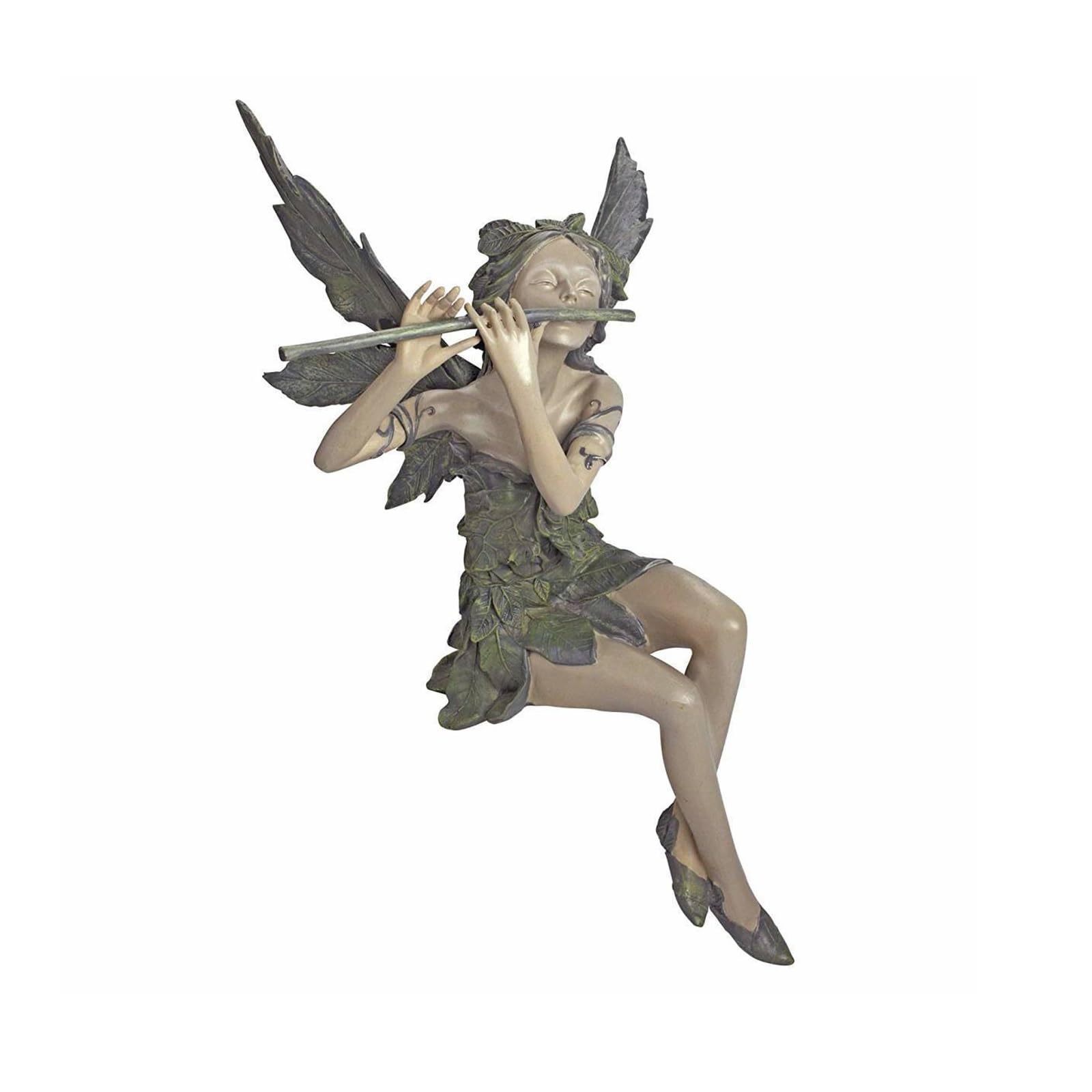 Whbbbj Flute Fairy Statue, Flower Fairy Statue, Garden Sculptures, Sitting Fairy Garden Statue, Patio Yard Fairy Figurines, Resin Craft Landscaping Statue, Gift for Landscaping Garden Yard Decoration