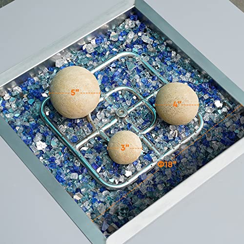 Stanbroil Ceramic Fire Balls - 4” Round Fire Stones For Fire Pit Fire Bowl And Fireplace - Set Of 12, Beige #TOP2