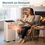 SereneLife 8,000 BTU Portable Air Conditioner and Heater, Small AC with Dehumidifier and Fan, Mini AC Unit with 350 Sq. Ft. Coverage, Includes Remote Control and Window Mount Kit