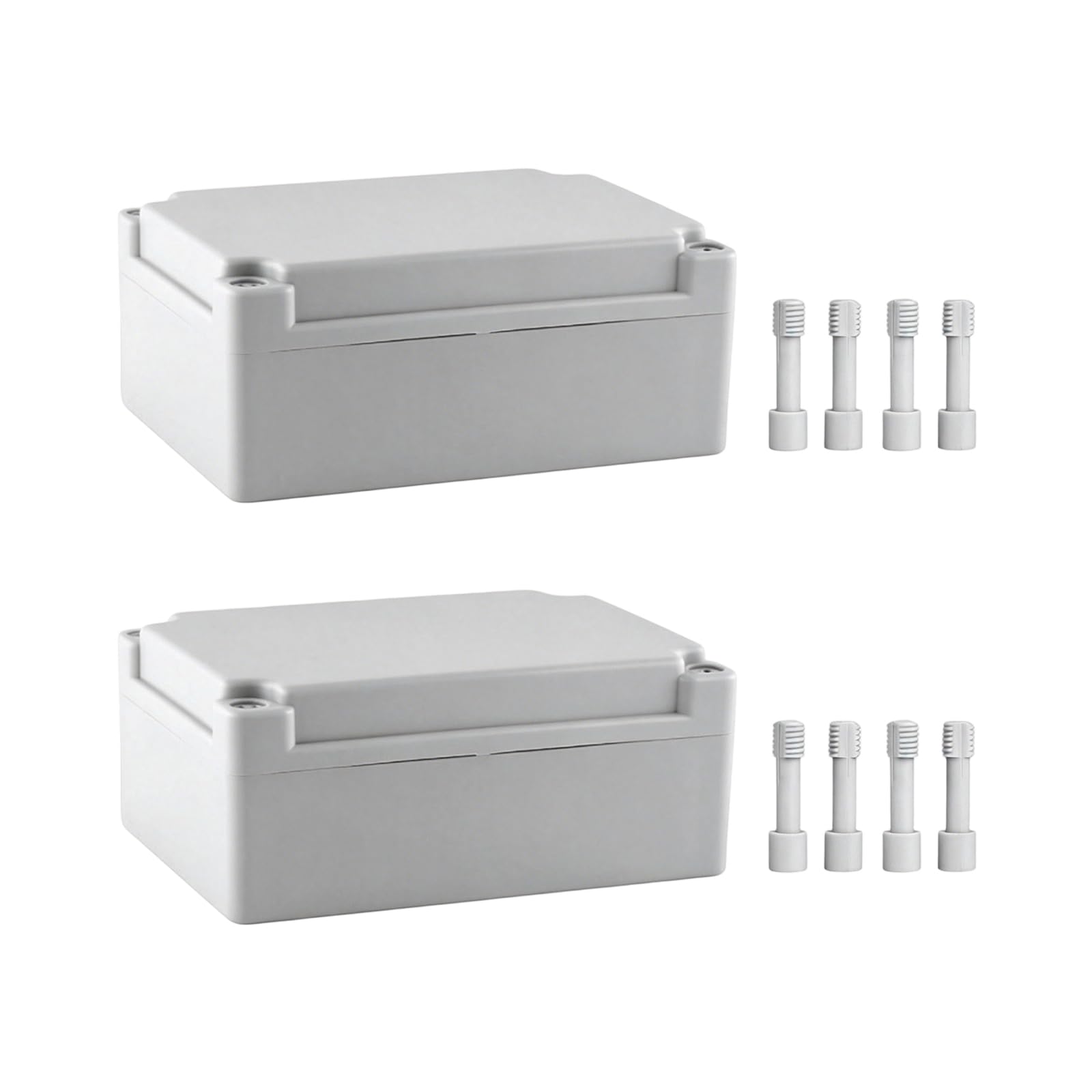 IP66 Weatherproof ABS Junction Box, 2 Pack 175x125x75mm Outdoor Plastic Electrical Enclosure, Dust-Tight Project Box for Wiring, Sensors, and Electronics