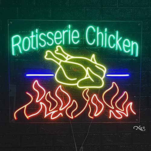 Miniatura 4 de Rotisserie Chicken - Letrero de neón LED de 28 pulgadas de largo x 22 pulgadas de alto, #31266, fabricado en Estados Unidos
