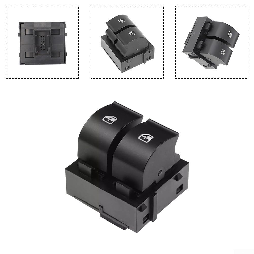 Interruttore alzacristalli elettrico 735451232 per Fiat Grande Punto Panda Doblo 2005-2008 ABS Nero Ricambio Interruttore di Controllo Interno