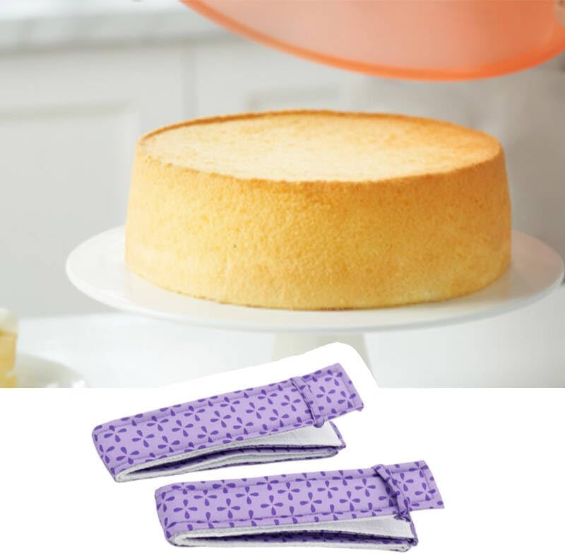4PCS Cake Strips for Even Baking, Reusable Baking Strips for Cake Pans, Pan Wraps to Prevent Dome Tops, Dampen and Wrap for Perfectly Flat Cakes, Ideal for Kitchen, Bakery, Restaurant