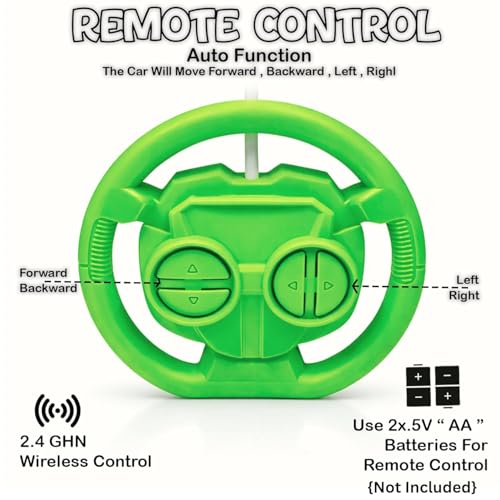 Image of USB Rechargeable 360 Stunt RC Car, Big Size, 9802 Green | Remote Control Acrobatic Racing Car, RGB Lights, Music & Twist Spin Action, Boys & Girls Age 4+, Indoor Outdoor Play