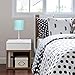 Simple Designs LT2024-AOW White Stick Table Desk Lamp with Charging Outlet and Drum Fabric Shade, Aqua