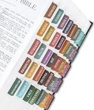 Laminated Bible Tabs for Women & Men - Large Print Tabs for Study Bibles, Boho Theme for Easy Navigation and Quick Reference - Easy-to-Read and Apply Tabs for All Ages,Vivid