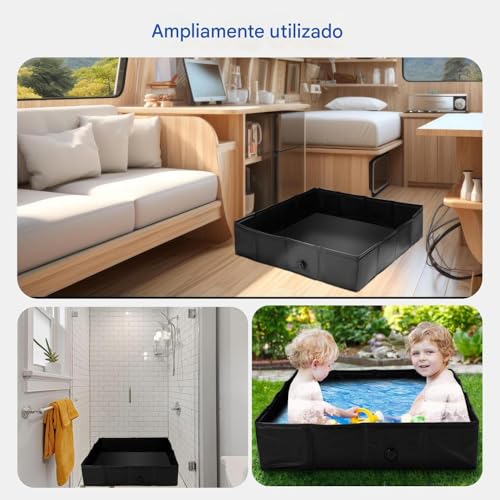 Base de douche portable extérieure pliable avec drainage élevé pour camping