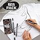 Zenacolor 5 Schwarze Textilfarbe Waschmaschinenfest mit Doppelspitze Permanent für Kleidung - Textilstifte zum Personalisieren von T-Shirts, Taschen, Hüten, Leinwänden und Textilien