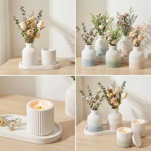 Image of Silicone Molds Set 3pcs Vase Bowl Tray Casting Molds DIY Craft | For resin, plaster, concrete and candle projects; flexible molds with smooth finish and easy release for handmade decor
