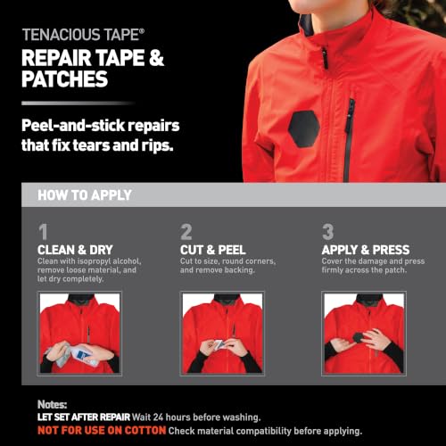Image of GEAR AID Tenacious Tape 3 inch x 20 inch Nylon Fabric Repair, Black, 1 Roll