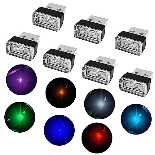 7 piezas luces LED USB para interior de auto miniatura 1
