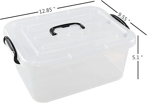 Miniatura 2 de Paquete de 2 cajas de almacenamiento de plástico con tapa, contenedor de almacenamiento transparente de 8 cuartos de galón, T