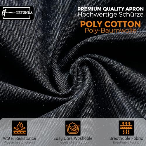 LEFUNDA® Cooking Waterproof Apron with 3 Pockets Adjustable BBQ Long Straps for Children Men Women Kitchen Restaurant Café - Image 6