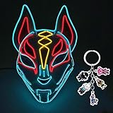 Led Fox Drift Mask EL Wire Halloween Mask Light up for Masquerade Parties Carnival