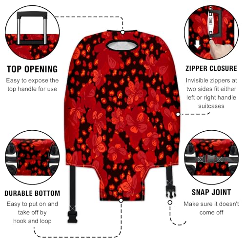 Travel Luggage Cover Suitcase Protector Scratch-Resistant Fit Not Included Suitcase Colorful Seamless Pattern With Leopard Print L-26-28in3