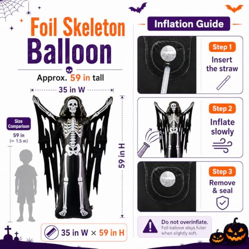 Image of Halloween Balloon Arch Kit, Skeleton Foil Balloon, 119 Pcs