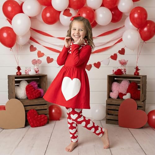 Image of Unique Baby Girls Kids Toddler 3pc Outfit Set Long Sleeve Soft Knit Tunic Top Leggings and Scarf