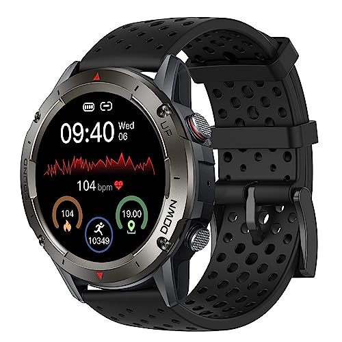 Blueshaweu Armband Kompatibel Für Motsfit/PASONOMI Smartwatch 1,39 NX9, Classic Sport Silikon Ersatz Uhrenarmband Für Motsfit NX9 / PASONOMI NX9 Smartwatch (schwarz)