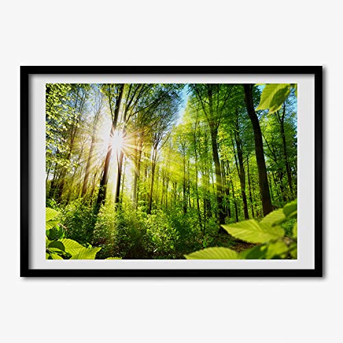 Cadre en bois de qualité supérieure 70x50 cm avec affiche paysage Tulup