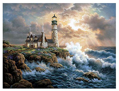 Adult Diamond Painting kit, Lighthouse DIY 5D Diamond Painting Cross Stitch Crystal Embroidery Crafts Home Art Wall Decoration