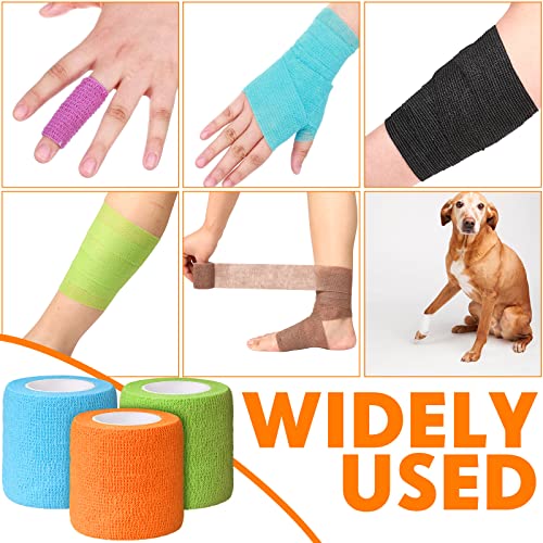 48 Pack Self Adhesive Wrap Bandages Bulk, 2 Inch X 5 Yard Breathable Athletic Tape Self Adherent Cohesive Bandage Tape For Sports, Injuries, Treatment, First Aid Tape Vet Wrap For Pets (Multicolored) #TOP2