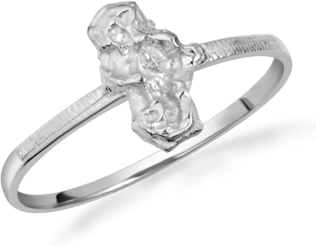 Claddagh Gold .925 Sterling Silver Chunky Nugget Ring with Multiple Ring Size