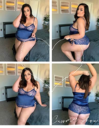 Avidlove Women's Satin Pajama Cami Set Silky Lace Nightwear 2 Piece Lingerie Shorts Sleepwear (Navy Blue, M) #TOP1