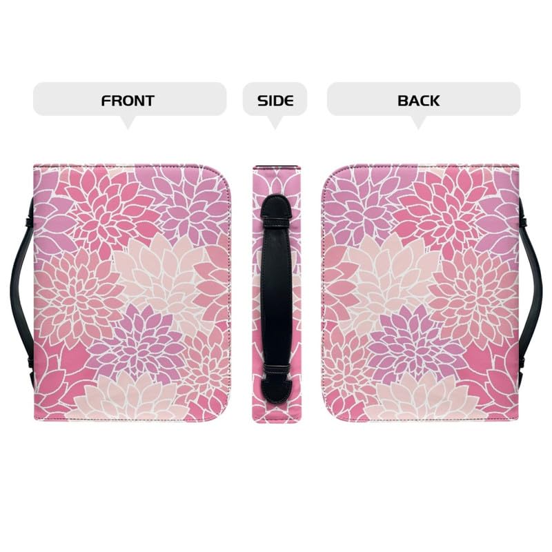 Garronmavis Pink Ethnic Flowers Bible Cover Case for Women Mom Boho Flower Bible Tote Bag Floral Arts Bible Accessories - M - Image 4