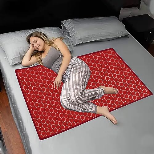 Image of Jacquard Cotton Waterproof Underpad Incontinence Bed Pad, 30x36 Inch Maroon, Ecofriendly, Non Slip Protector, Leak Proof & Stain Free, Washable Multi Purpose Utility Sheet