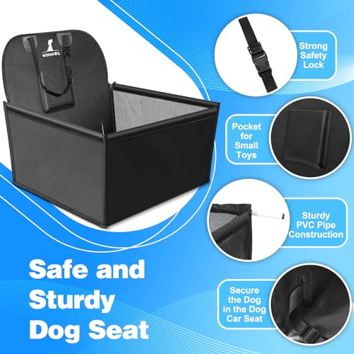 Wimypet Hunde Autositz für Kleine Mittlere Hunde, Hundesitz Haustier Robust Autoschondecke mit Hundesicherheitsgurt, Wasserdicht Faltbar Autositzbezu