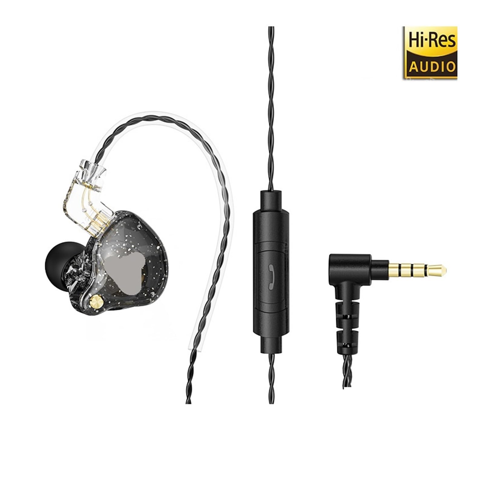 Auriculares estéreo de Alta fidelidad con Cable, Auriculares Deportivos con micrófono y Llamada HD de 3,5mm for música y Juegos(Green)