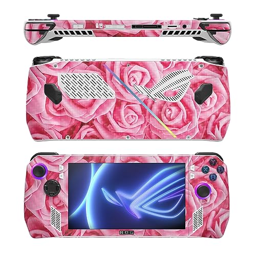 Image of MightySkins Carbon Fiber Skin Compatible with Asus ROG Ally - Super Pink Roses | Protective, Durable Textured Carbon Fiber Finish | Easy to Apply