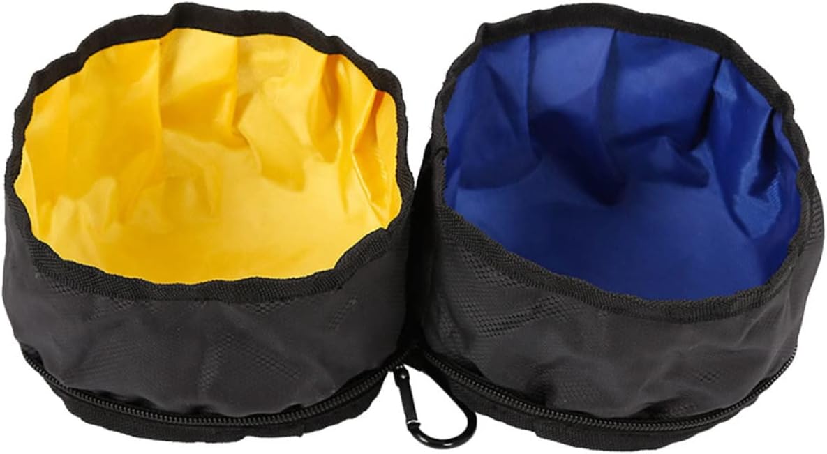 Didiseaon 3pcs Pet Double Bowls Portable Folding Dog Bowls for Outdoor Travel Compact Design Capacity for Food and Water Easy to Carry Pet Supplies