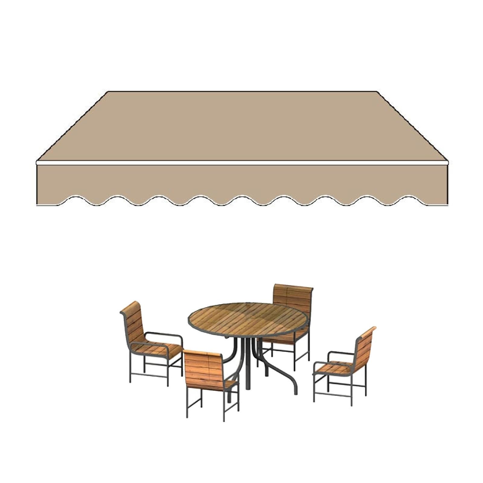 Sunsetter Retractable Awning Fabric Replacement For Patio Patio Covers For Shade And Rain Patio Awning Fabric Replacement Canvas Waterproof Sun Shade Cover For Window Door Market Without Frame(15x11ft