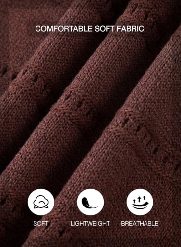 Image of SHEWIN Women's Sweaters Crew Neck Crochet Sweater Lightweight Knit Long Sleeve Tops Shirts Loose Fit Spring 2026
