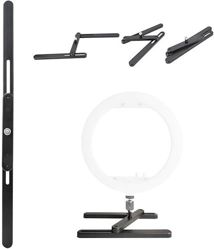 Miniatura 4 de Soporte de trípode de mesa,Mini soporte de trípode de mesa plegable Soporte de escritorio de anillo LED,Base de luz de anillo LED Soporte de mesa de